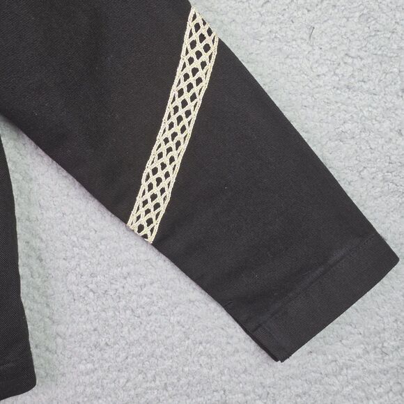 Mirasol Black Gold Embroidered Jacket M Boho Artsy Statement Maximalist Unique - Picture 12 of 15